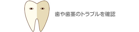 歯や歯茎のトラブルを確認